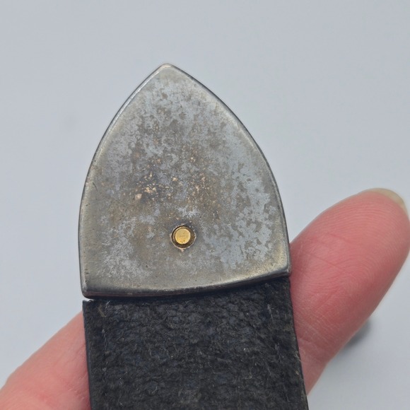 Vintage Billy Belts Black Leather Concho Belt Silver Studded Western Biker Sz 30 - Picture 7 of 14